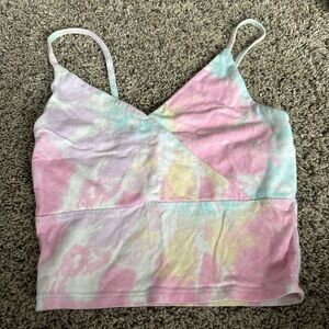Hollister Pastel Pink and Blue Crop Top